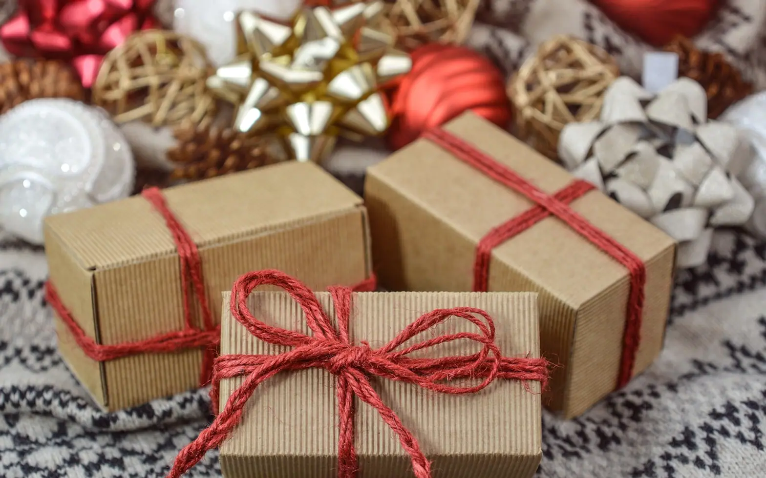 Christmas, gift and new year
