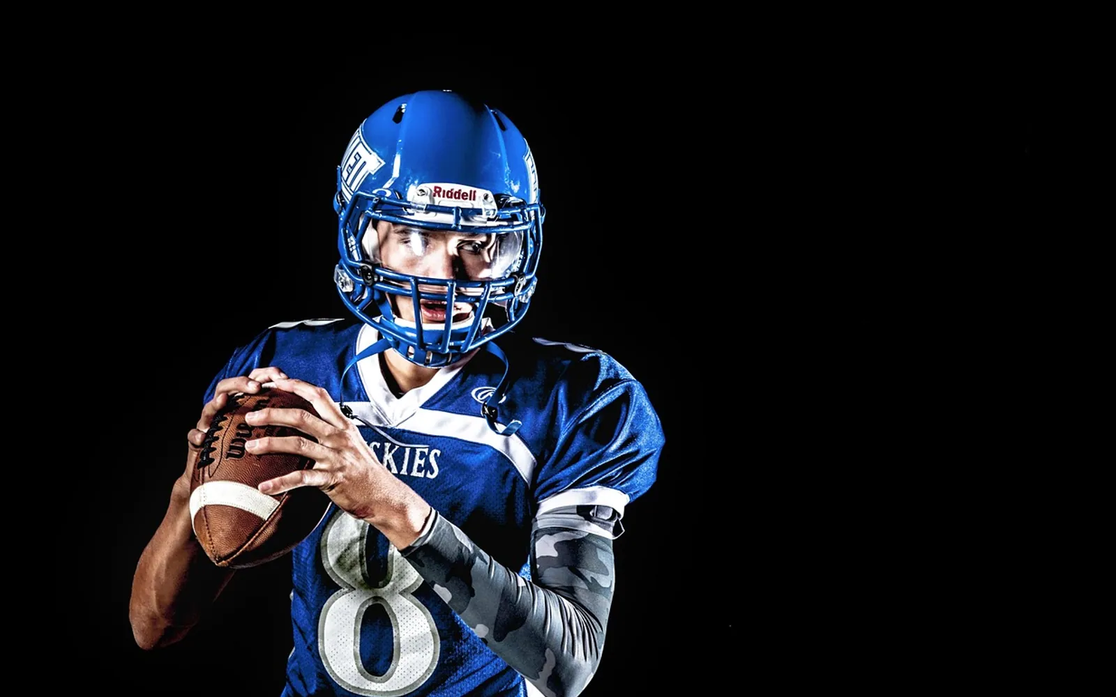 American football, athlete and ball